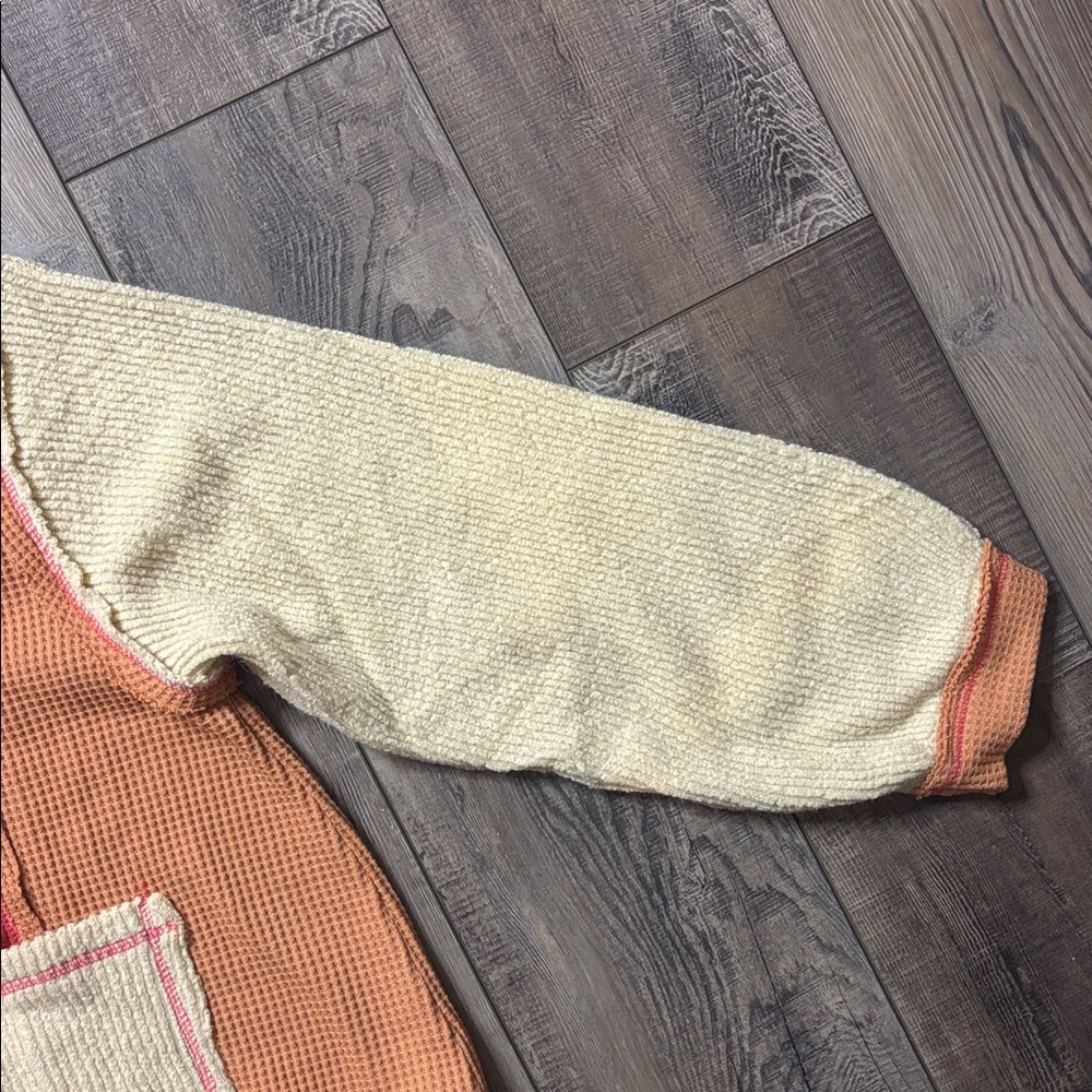 Pol Oversized Hooded Multi Fabric Patchwork Shack… - image 6